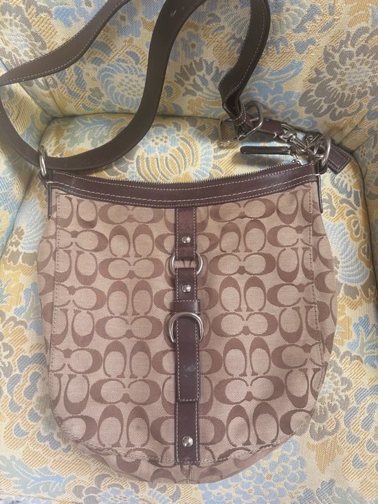 Coach Handbags - Coach Chelsea Signature Brown Canvas-F14446 Shoulder Tote Bag Purse